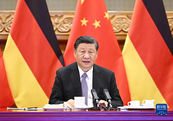 President Xi Jinping Has a Virtual Meeting with German Chancellor Olaf Scholz